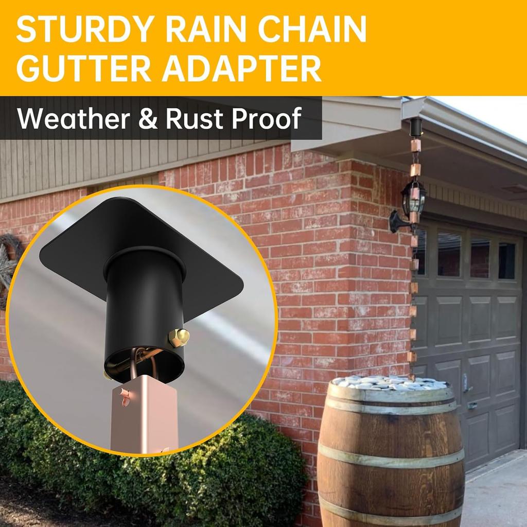 Replacement Rain Chain Gutter Adapter Easily Installation Functional for Outdoor Downspout Outlet Practical Repair Parts