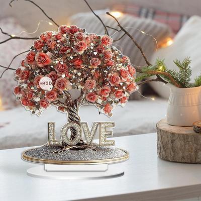 Acrylic Rose Tree Ornament 2D Centerpiece for Hotel and Bookshelf