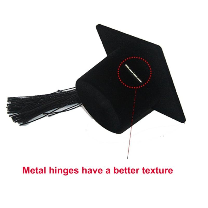 Rings Box Graduation Bachelor Hat Jewelry Packging Box Wedding Engagement Earring for Special Occasion