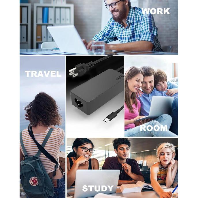 Universal 45W 65W USB C Computer Laptop Charger Type C Compatible With HP/Dell/Lenovo/Acer/Asus/Samsung Chromebook Charger