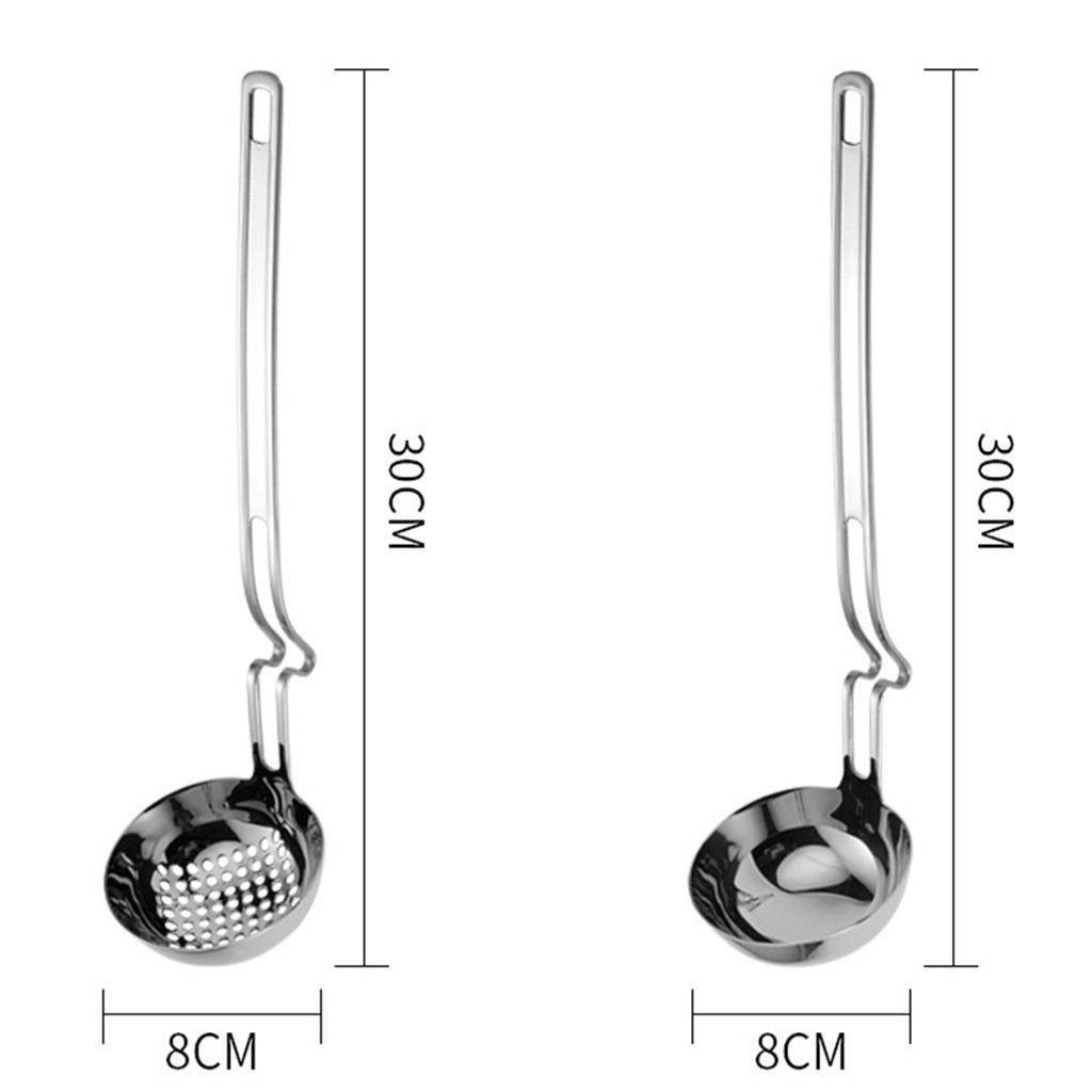 Non-slip Stainless Steel Spoon Colander Long Handle Household Kitchen Spoon Flatware Kitchenwear