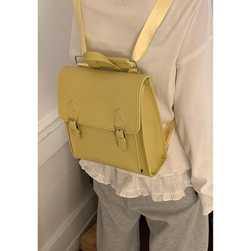Korean version of simple backpack bag women s 2025 new college style backpack large capacity multi-functional shoulder messenger bag