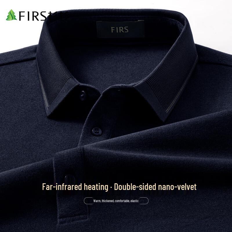 Shanshan Men's Thermal Brushed Fleece Polo T-Shirt