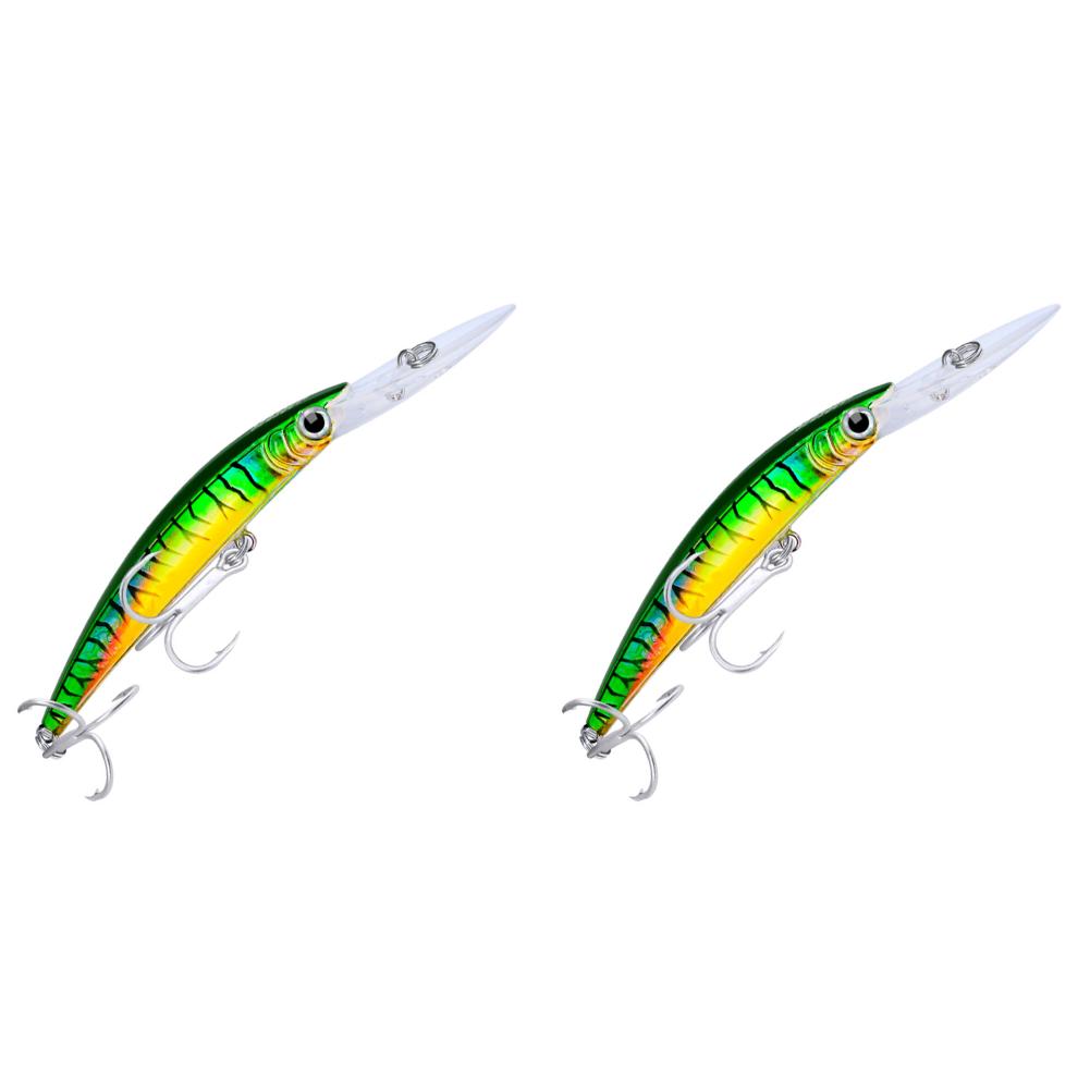 

#L 17см 27г Рыболовные приманки с крючками Swimbait Minnow Пластиковые жесткие приманки (зеленый)
