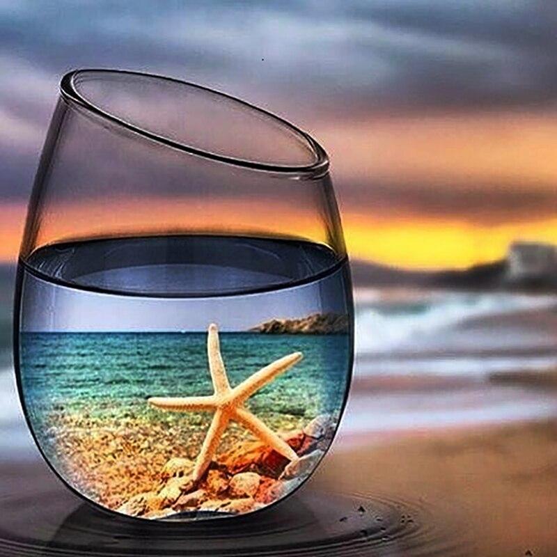 5D DIY Diamond Painting Sunset Bottle View Diamond Embroidery  Cross Stitch Full Round Drill Manual Art Home Decor Gift