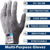 Gants Résistant Aux Coupures, Gants De Travail, Gants De Cuisine, Niveau 5 Protection, De Sécurité Alimentaire, des Gants Tricot,148