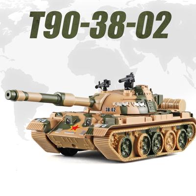 1/32 skala T90 Tank odlewany model zabawki, wycofać zabawka z dźwiękiem i światłem dla dzieci maluch chłopcy dziewczęta kolekcja prezentów