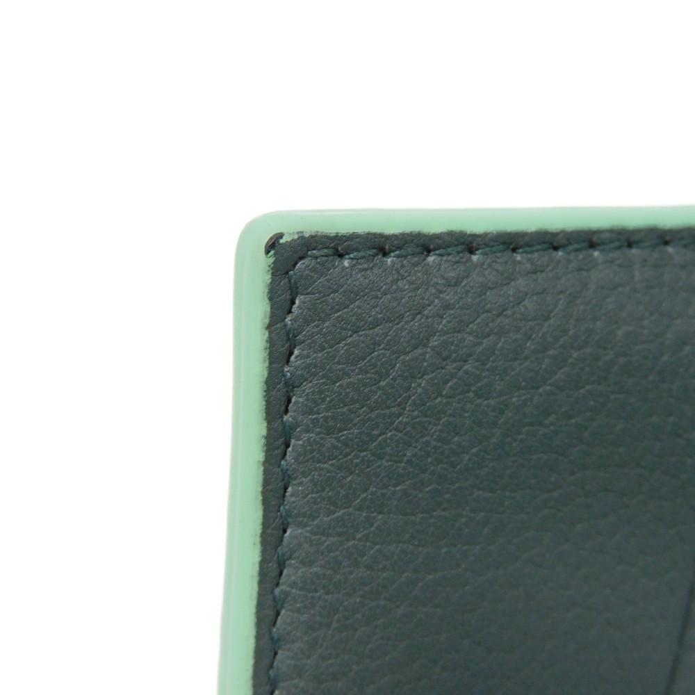 Used 11897 Cassette Credit Card Holder 7946 Inkwell RFID Maxi Intrecciato Light Green Men's from Japan AUTHENTIC