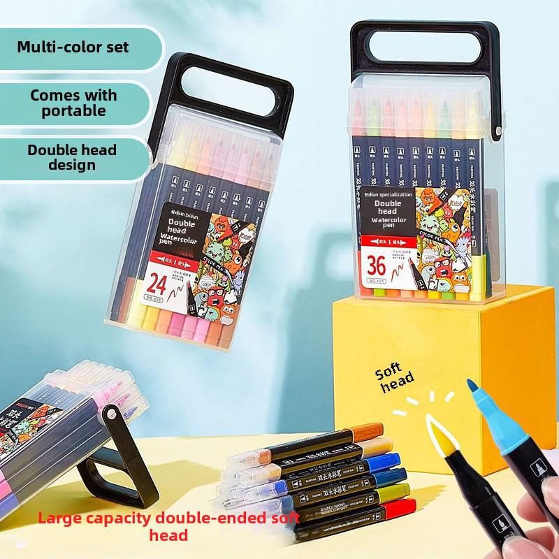 

Dual-Head Watercolor Pen Set for Students - Soft & Fine Tip, Ideal for Art and Graffiti 12 colors