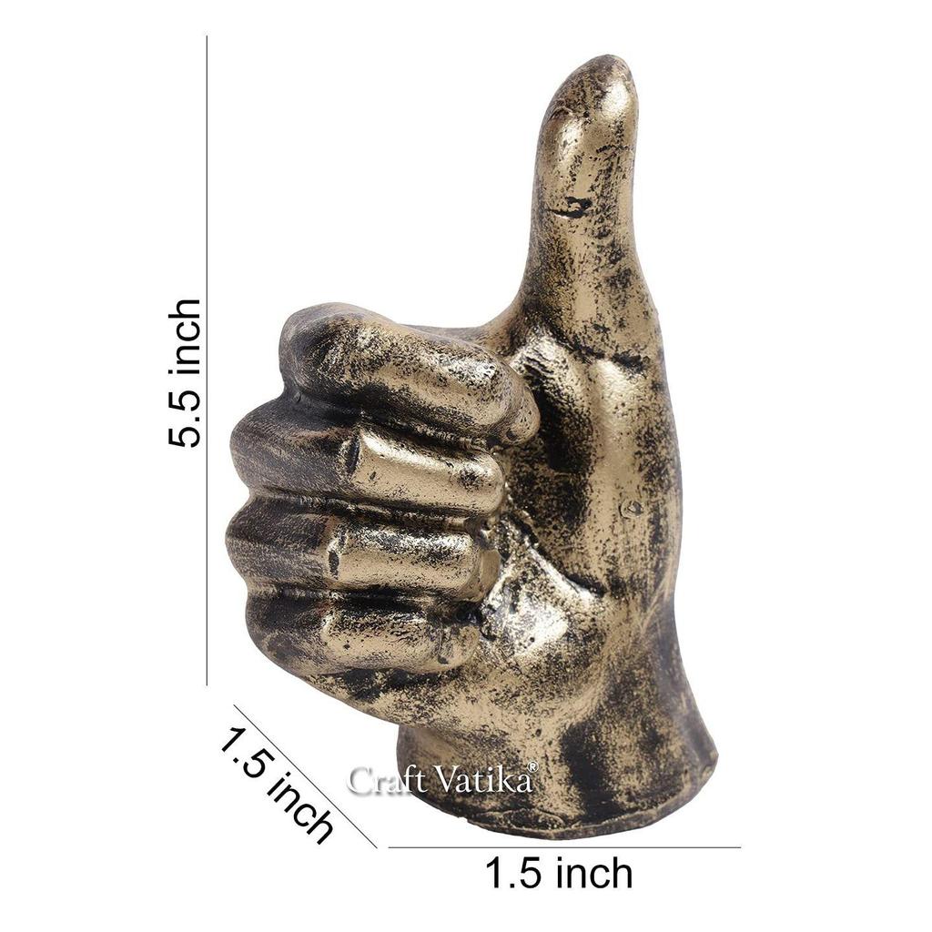 Resin Thumbs Up Sign Gesture Showpiece (5.5x1.5x1.5 inch)