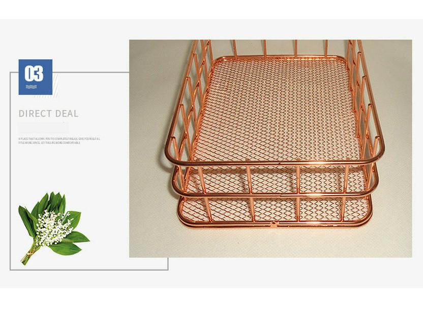 Gold Iron Fruit and Jewelry Storage Basket for Household Sundries