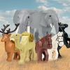 The Zoo Model African Elephants Camel Deer Crocodile Leopard Animal Building Blocks  Educational Games Figure Brick Toys Kid B03
