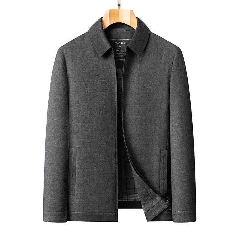 Wool Jacket for Men, Leading Cadres, Civil Servants, Middle-aged and Elderly Fathers' Coats, Loose Large Size Wool Tops for Dads