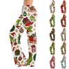 Women's Christmas Print Pants Casual Trousers No Pockets for Holiday