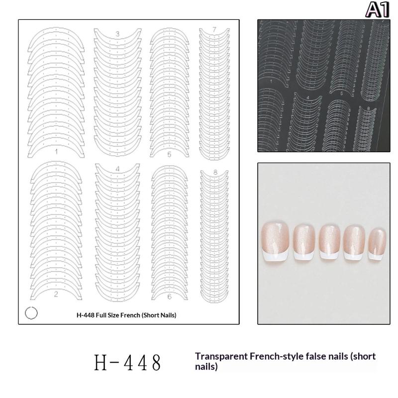 

Hollow Transparent Lace Simple French Nail Stickers Self-Adhesive Slider Nail Art Decals Edges Templates Patting A1