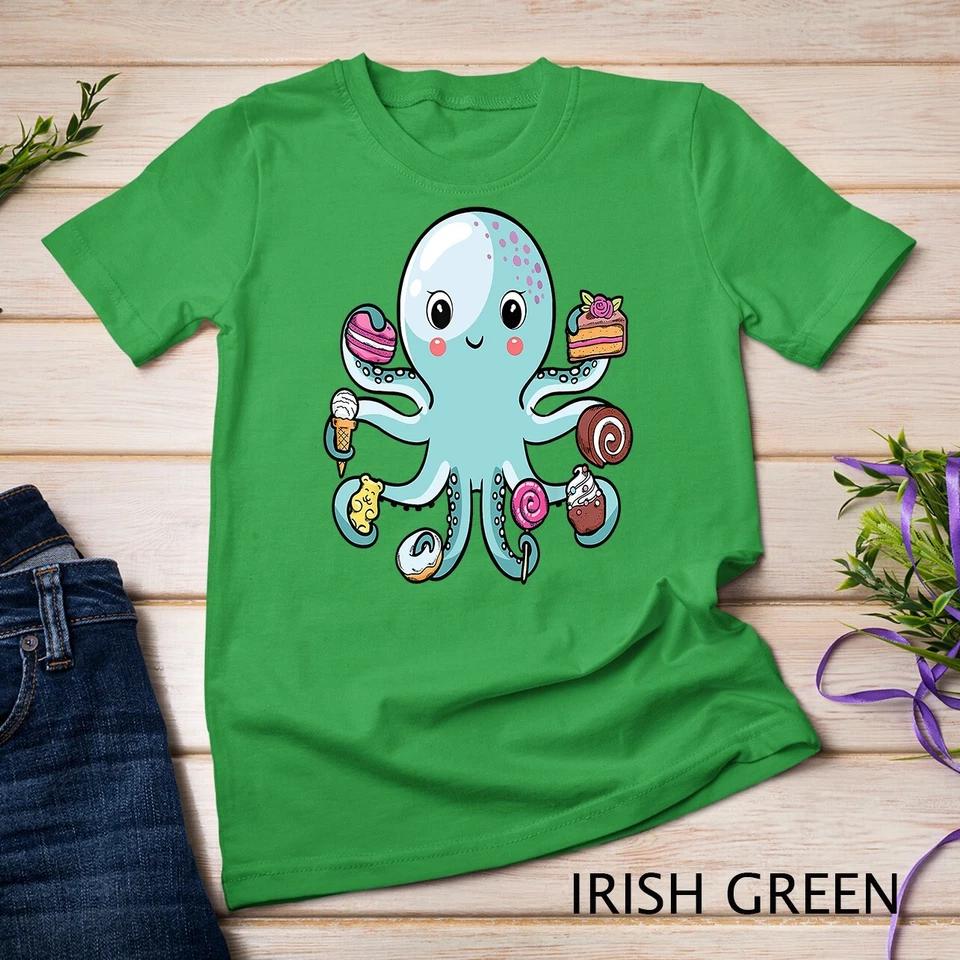 Octopus Octopus Cake Tentacles Marine Animals Children Unisex T-shirt 4 2XL