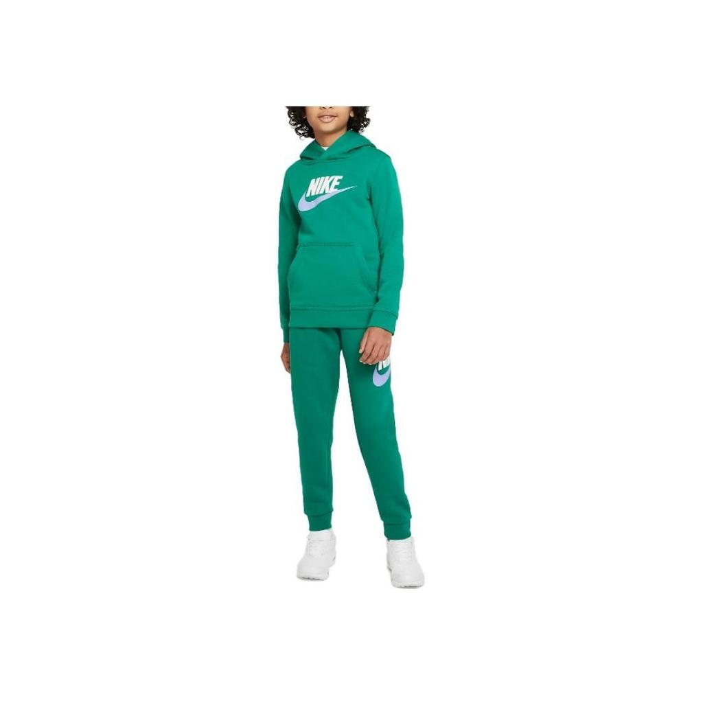 Nike Sportswear Club Fleece Hoodie With Logo Pocket Kids Hoodies Green CJ7861-365