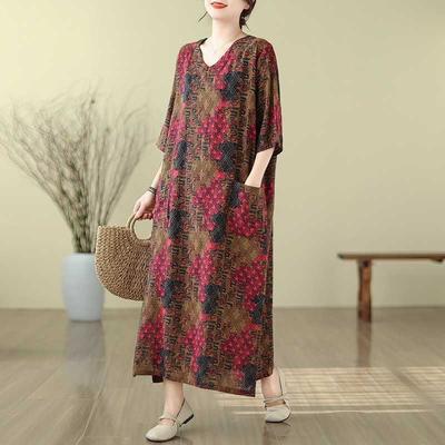 Plus Cover Up Thin V-neck Long Dress