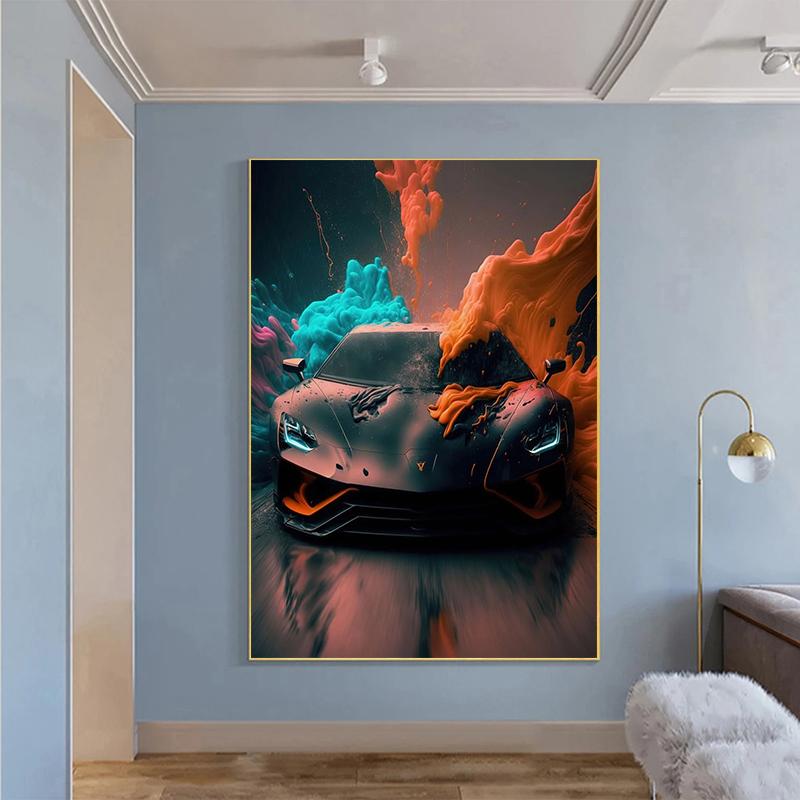Classic Colorful Modern Futuristic Cars Canvas Panting Cool Supercar Posters and Prints Wall Art for Living Room Boys Home Decor No Frame