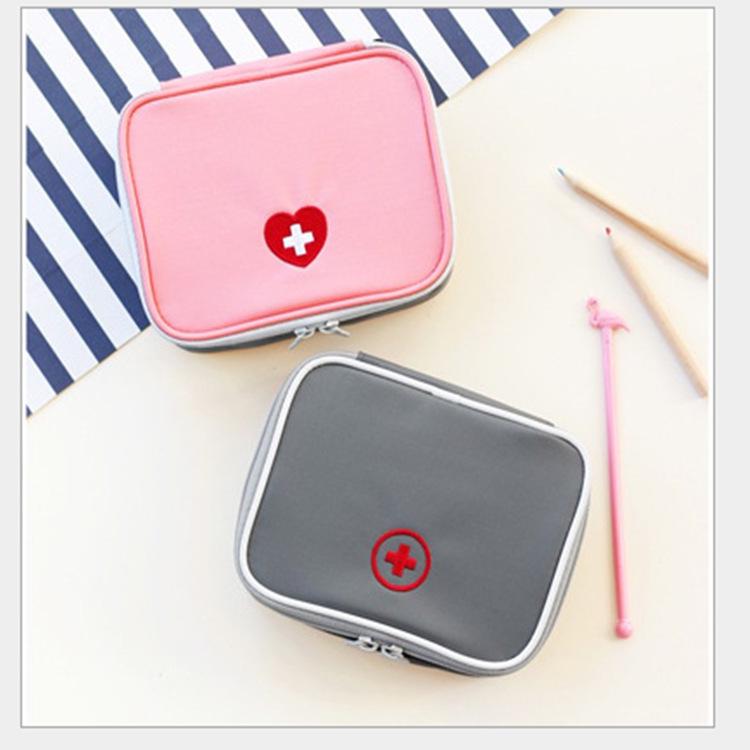Korea Travel Heart-Shaped Portable First Aid Medicine Bag - Cute and Compact
