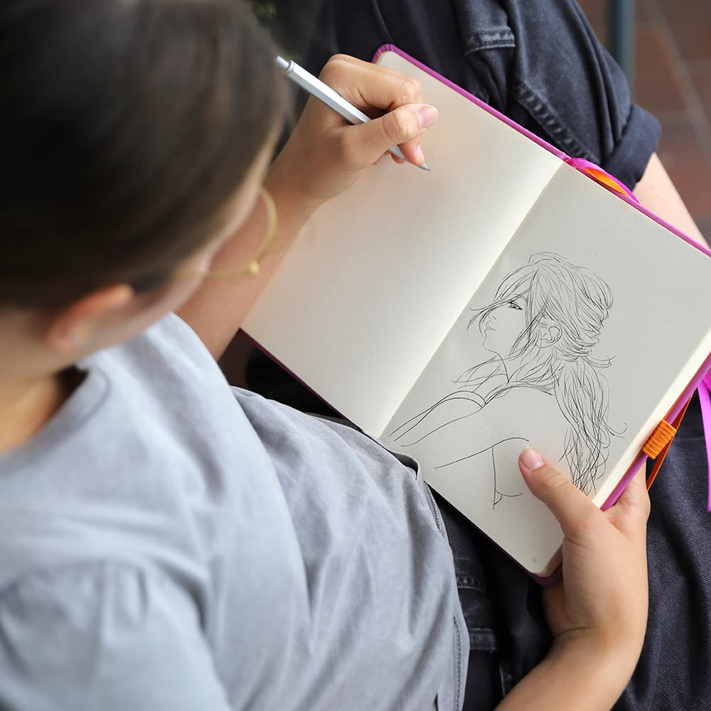 Rhodia Script Ballpoint Hexagonal Aluminum Hairline Low Viscosity RHODIA SCRIPT cf9281 Pen, 0.7mm, Barrel, Body, Finish, Oil-Based Ink, Silver,