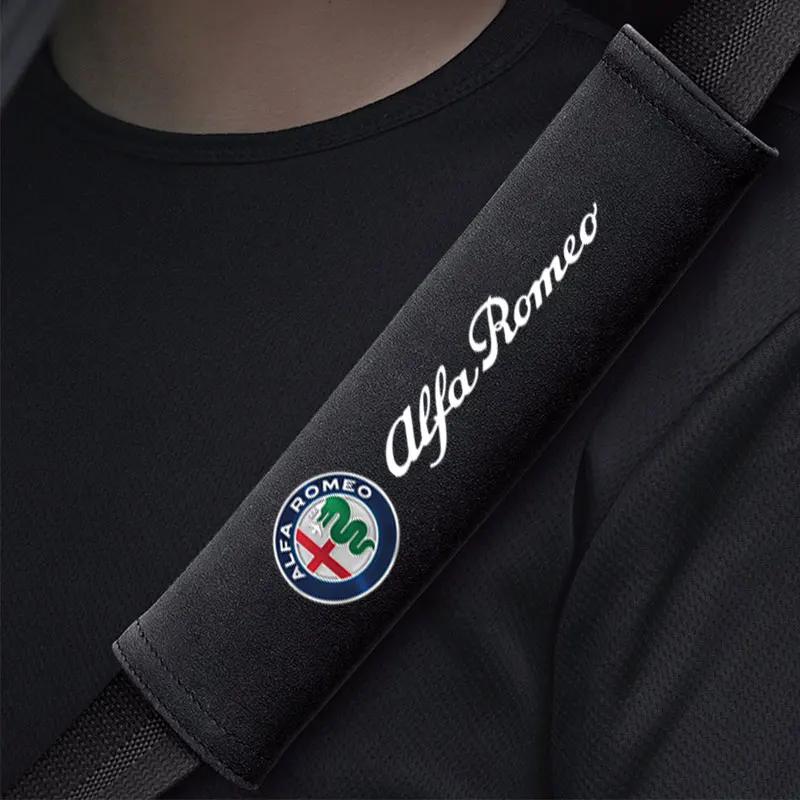 Car Stickers For Alfa Romeo Car Seat Belt Shoulder Pad Comfort Safety Belt Protective Cover For Alfa Romeo giulietta 159 mito gi