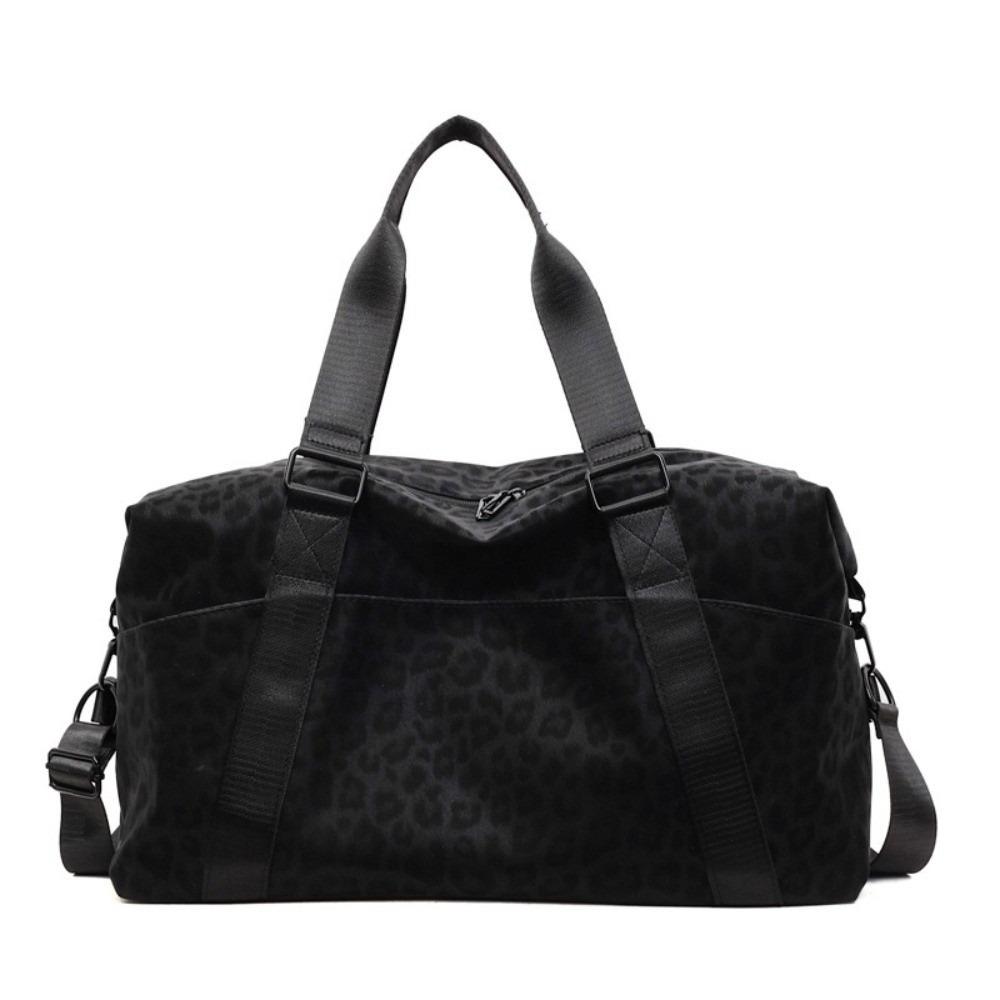 Leopard Print Travel Duffle Bag Adjustable Strap Lightweight Handbag Large Capacity Bag Swimming