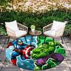 1pc Captain America Round Area Rug - Non-Slip, Machine Washable Polyester Carpet for Living Room & Bedroom Decor