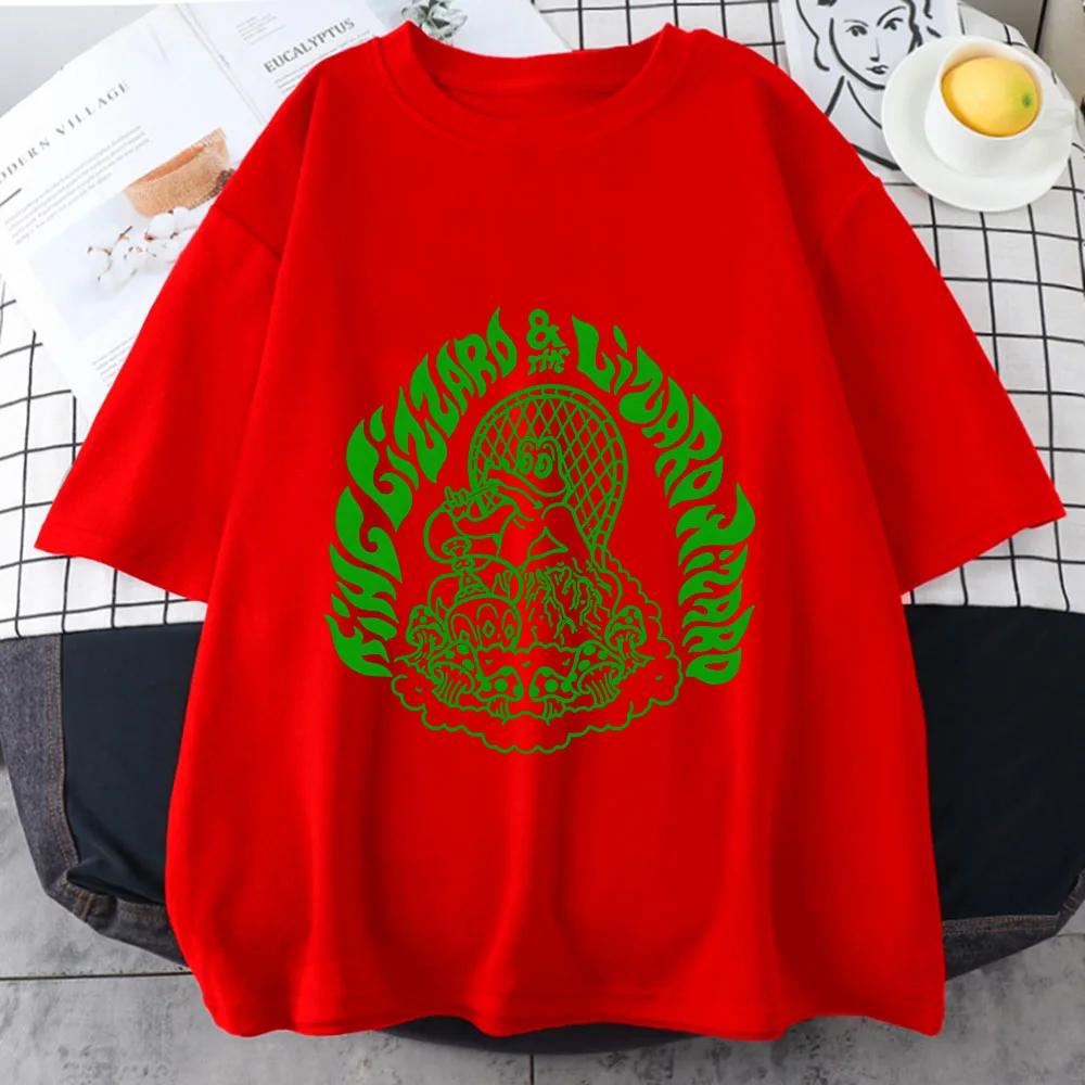 

King Gizzard The Lizard Wizard Tshirts UnisexgaComic 100 Cotton UnisexWomen Casual Tshirts Short Sleeve Round Neck Design Tops S