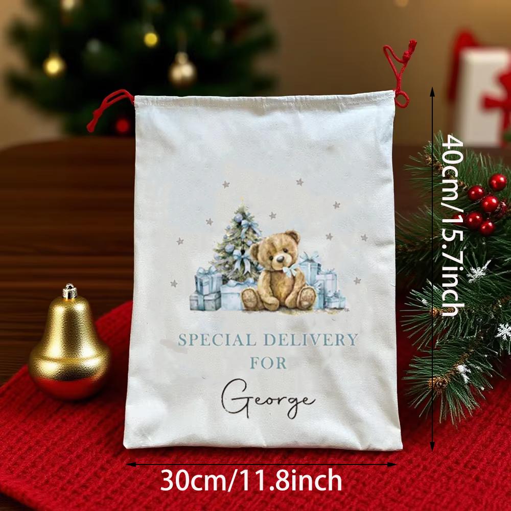 Personalized Santa Sack Merry Christmas Gift Santa Claus Drawstring Gift Bag Christmas Stocking Holiday Party New Year Present