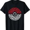 Pokemon Unisex Adult Pikachu Pokeball Pattern T-Shirt, Black, Small
