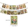 Retro Bunny Easter Banner Chick Printed Hanging Flag Rabbit Spring Bunting Easter Festival Bunting Party