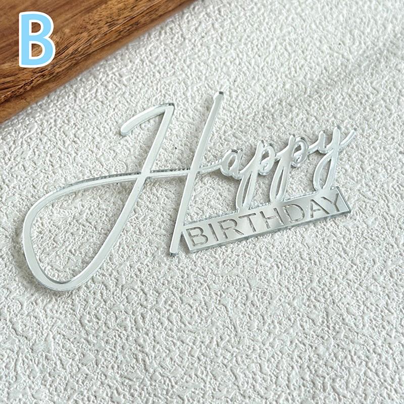 Gratulerer med dagen Kaketopp Plast Gullspeil Cupcaketopp For Barn Bursdagsfest Kake Dessertdekorasjoner Babyshower Dekor