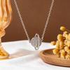 Light Luxury Full Diamond Planet Titanium Steel Necklace: Niche Design Pendant for Women