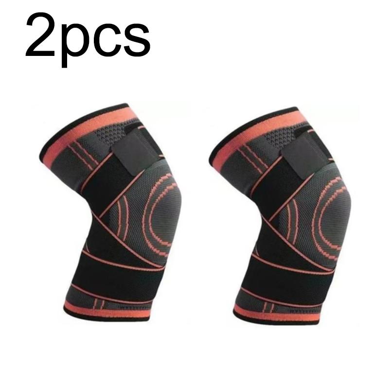 Joelheiras esportivas pressurizadas elásticas, suporte para joelho, fitness, basquete, vôlei, protetor de articulações, 1 ou 2 peças