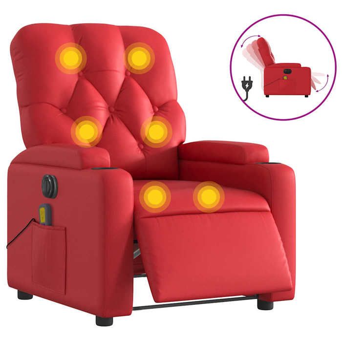 VidaXL Electric Reclining Massage Armchair, Relaxation Chair with Adjustable Backrest and Footrest, Salon Seat 3204770