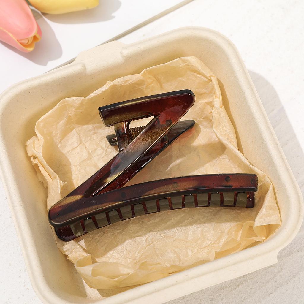 Eleganter Z-Form Haarspangenclip Neu Kunststoff Acryl Haarkrabbe Haarnadel Baden Make-up Gesichtswäsche Hai-Clip Damen Haaraccessoires