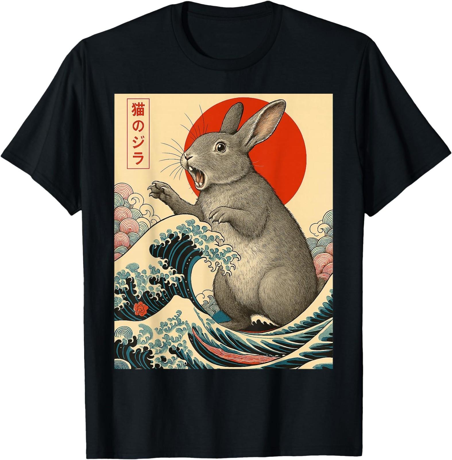 Rabbitzilla Rabbit Japanese Art Funny Gift T-Shirt XXXL
