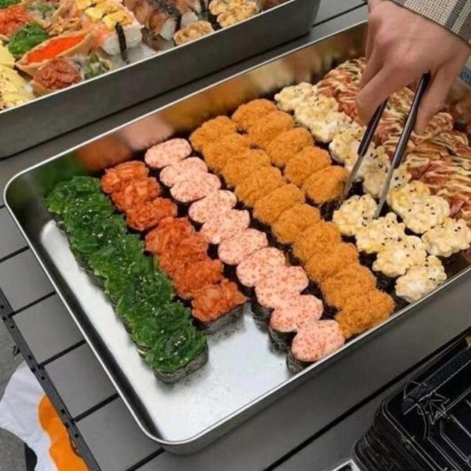 Nerezový talíř na sushi obdélníkový podnos na sushi talíř na sashimi multifunkční přípravný talíř na hrnce talíř na salát