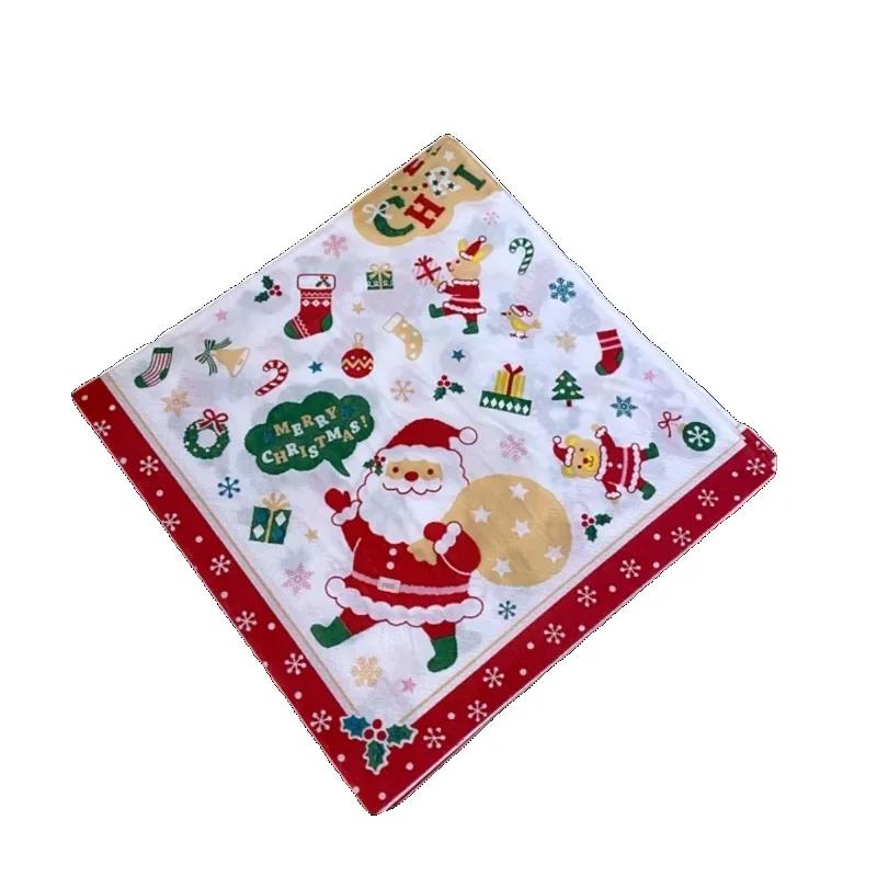 Einweg-Party-Serviette Doppellagig 20 Stück/Packung Cartoon-Katze Weihnachtsmuster