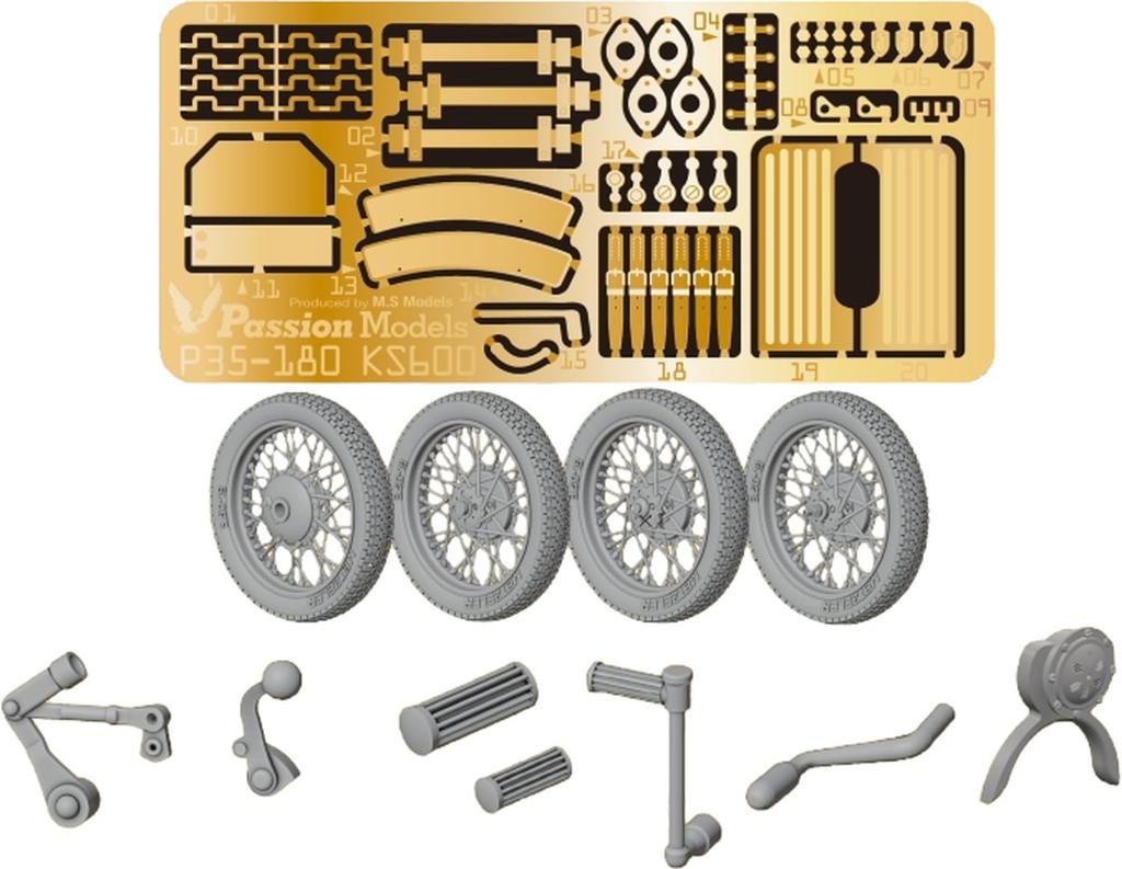 Passion Models KS600 Sidecar Etching 3D Detail Up Set Plastic Model Parts 1/35 (for Tamiya) P35-180 (Military Vehicle)