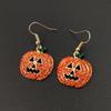 Gold Zinc Zinc Alloy Rhinestone Party Jewelry Orange Pumpkin Women Halloween Earrings Korean Dangle Earrings