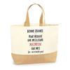 Sac Cabas - PLANETEE - Maitresse Ça N'existe - Jute Imprimé France - Grand Format - Anses Solides