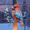 Stained Acrylic Wall Art 2D Colorful Bird Design Window Hanging Ornament Home Office Store Decoration Compacts Size