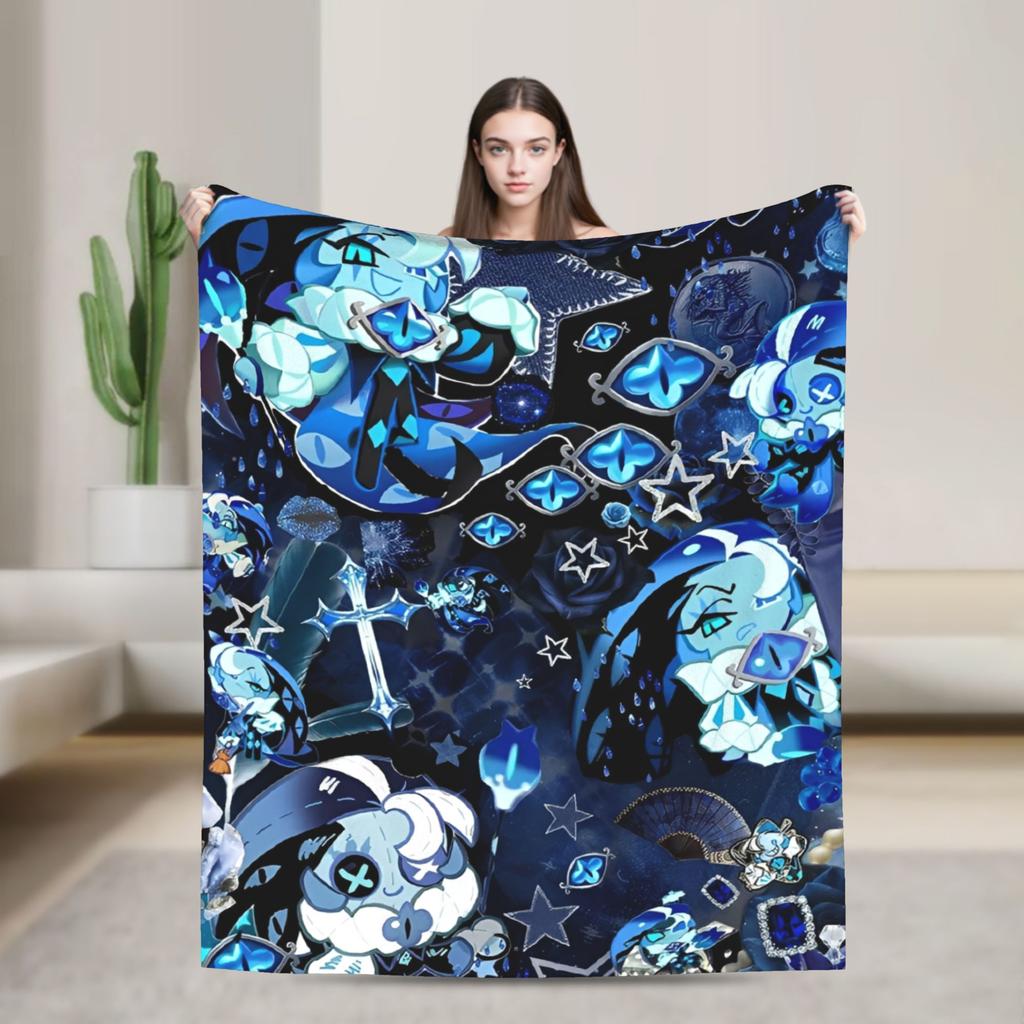 Cookie Run Kingdom Pure Vanilla Cookie Flannel Throw Blanket  for Bedspreads Knitted Blanket Office Super Soft Breathable