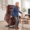Power Lift Recliner with Vibration Massage and Heat, Lift Chair for Tall with Wood Grip, Pocket Spring, Brown