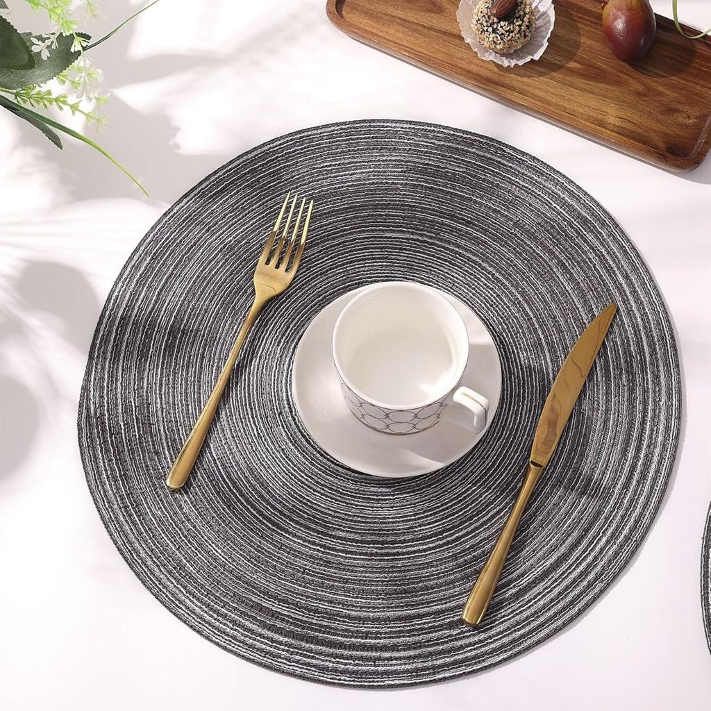 Kulaté prostírání Sada 4 kusů Kulaté stolní prostírání Pletené bavlněné prostírání 30 cm pro kuchyňský jídelní stůl Sváteční párty