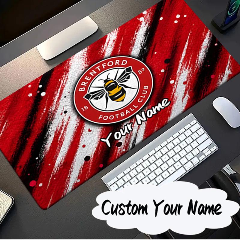 Custom Name Mouse pad Brentford Football Club Logo Mouse pad, Gaming Mouse Pad, keyboard pad, Desk Decor for computer notebook Fan Birthday Gift