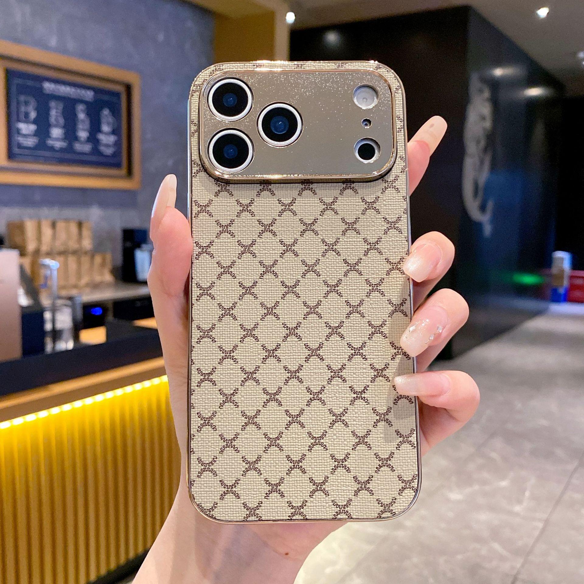 

Чохол Tide Luxury Plaid з імітацією шкіри проти падінь для Apple 17 Pro Max/16/15 Pro Max iPhone 16