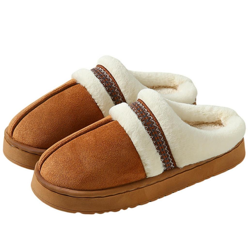 Indoor Cotton Slippers for Women In Winter, Thick Soled Woolen Shoes for Women To Wear Outside, Warm Plush Cotton Slippers for Women In Winter